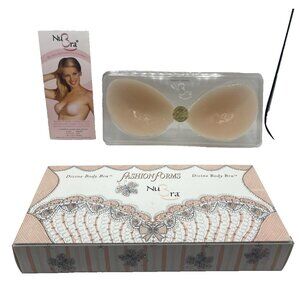NuBra Fashion Forms Divine Body Bra 8450 Nude Size C Strapless Adhesive Made USA